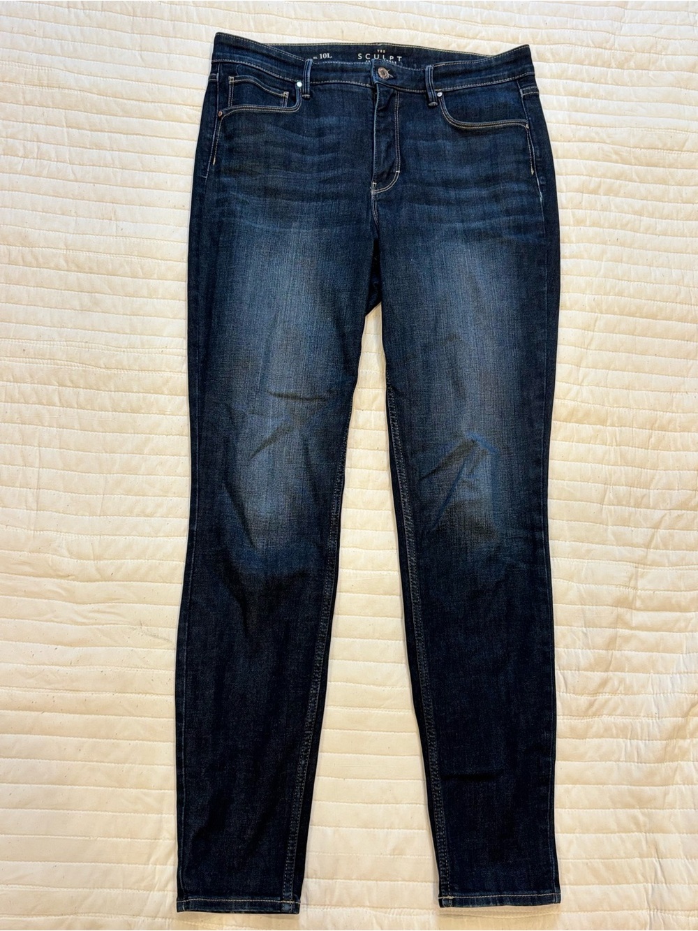White House Black Market The Sculpt Skinny Ankle Jeans 10L Dark Wash